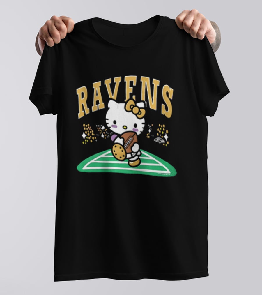 Hello Kitty Baltimore Ravens Football Collaboration T-Shirt