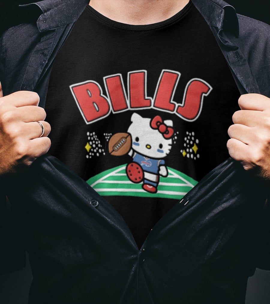 Hello Kitty Buffalo Bills Football Style Collaboration T-Shirt