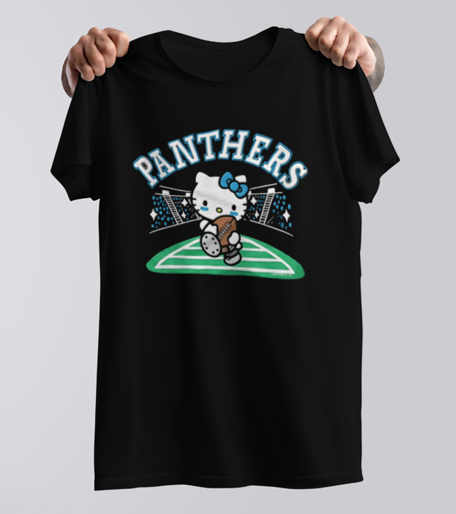 Hello Kitty Carolina Panthers Football Collaboration T-Shirt