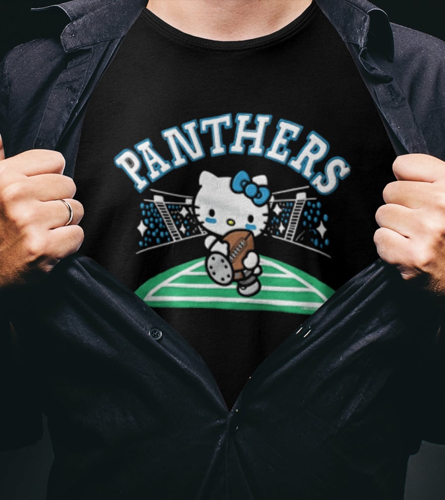 Hello Kitty Carolina Panthers Football Collaboration T-Shirt
