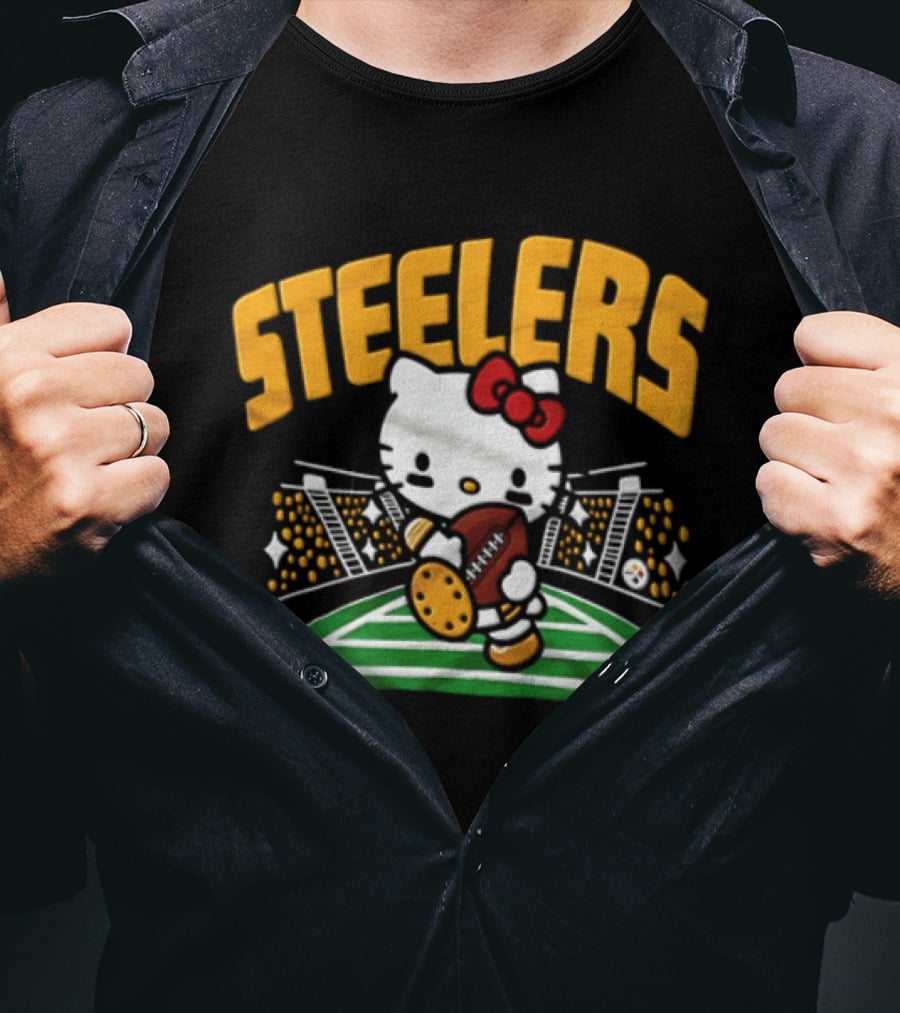 Hello Kitty Pittsburgh Steelers Football Collaboration T-Shirt
