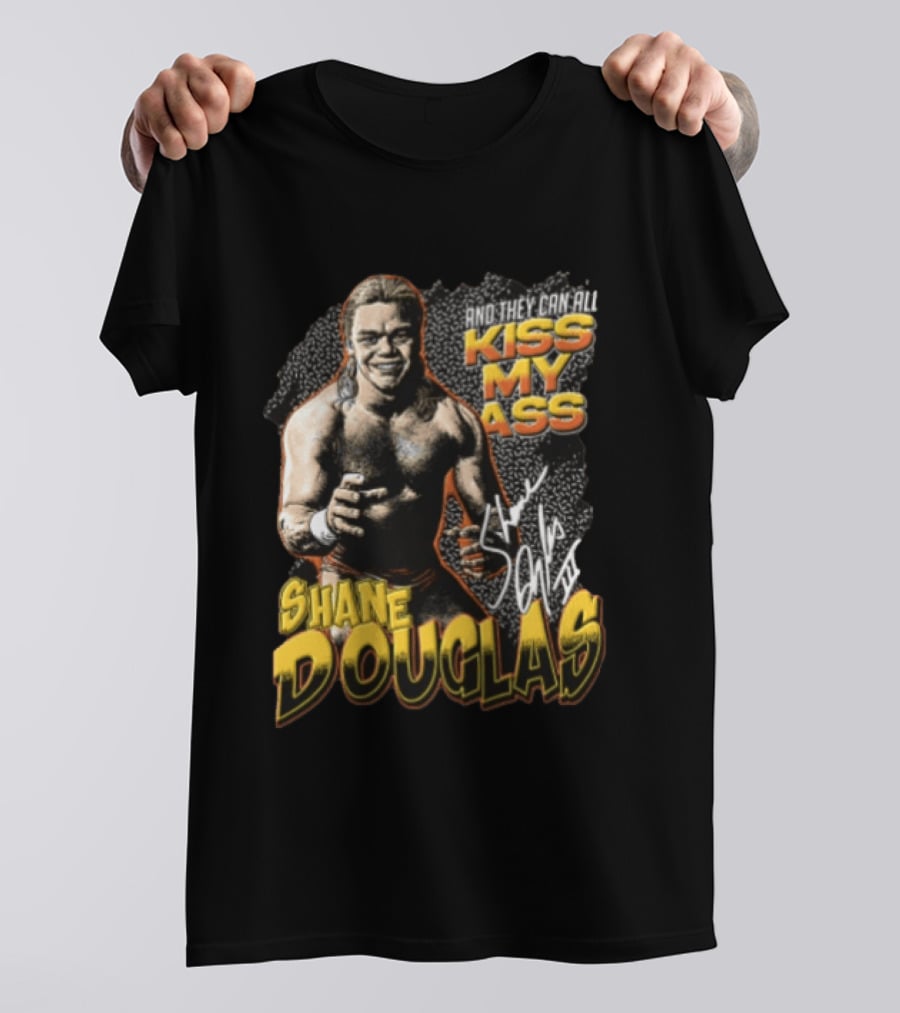 Shane Douglas Kiss My Ass Signature Iconic Franchise Wrestling T-Shirt