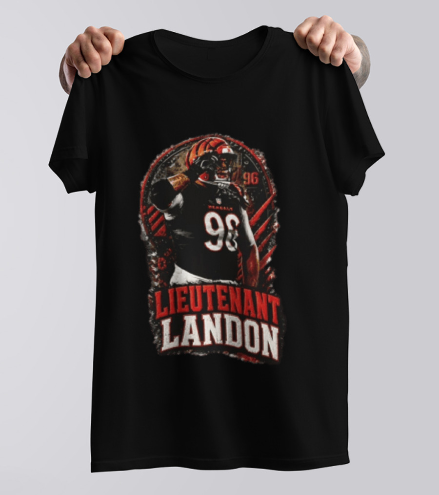 Lieutenant Landon 96 Cincinnati Bengals Football Salute T-Shirt