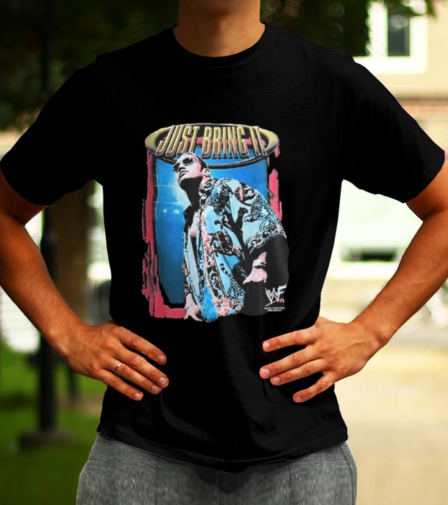 World Wrestling Federation Just Bring It Dwayne The Rock Johnson Sunglasses T-Shirt