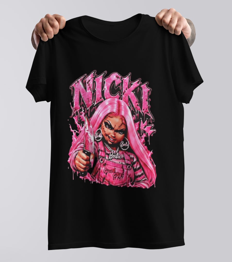 Nicki Chucky Barbie Good Guys Pink Halloween 2026 T-Shirt