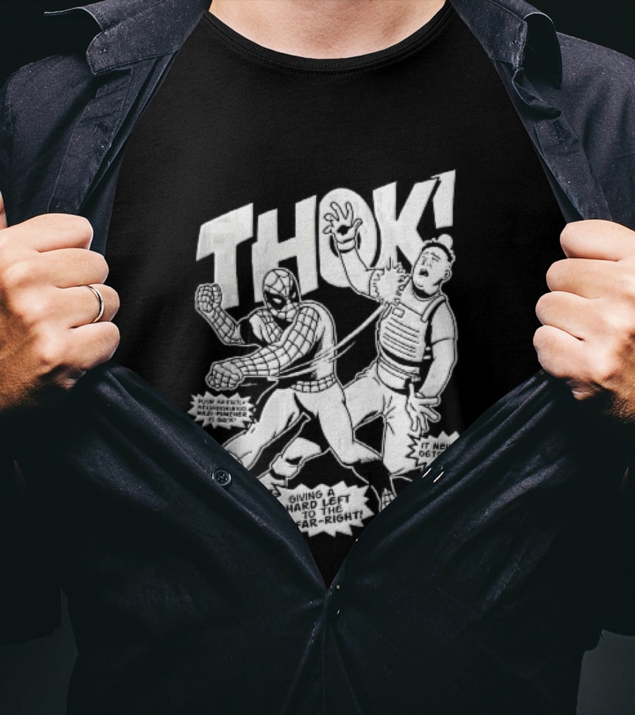 Spider Man Thok Nazi Puncher Far Right Comic Line T-Shirt