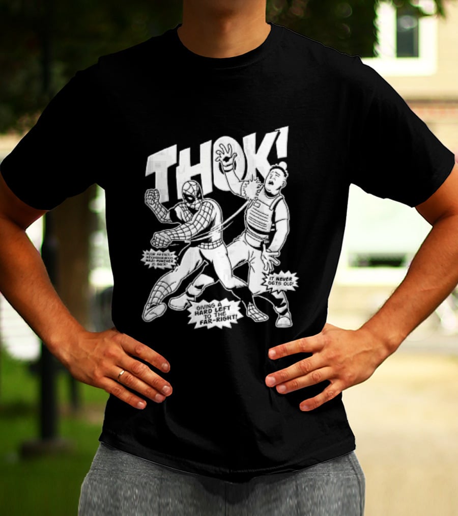 Spider Man Thok Nazi Puncher Far Right Comic Line T-Shirt