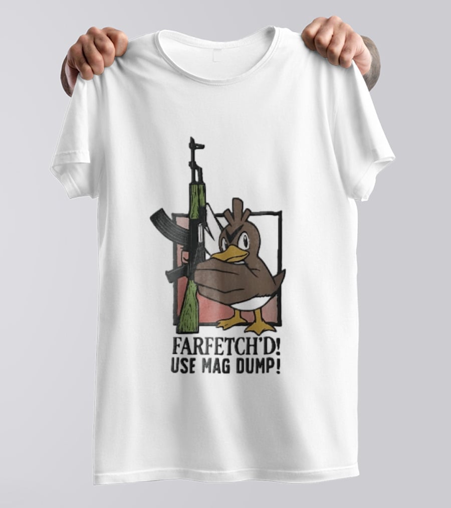 Farfetch'd Use Mag Dump Pok Mon Holding AK47 Rifle T-Shirt