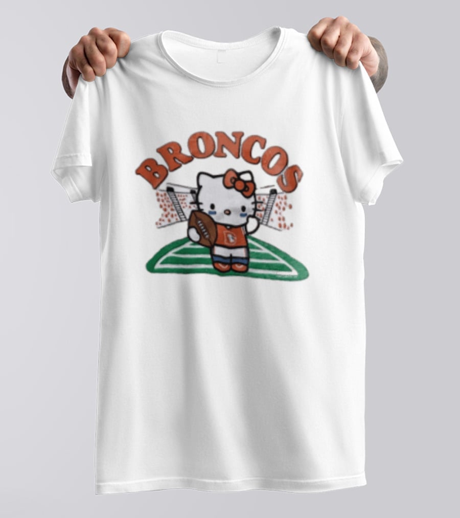 Hello Kitty Broncos Football Collaboration With Denver Team Spirit T-Shirt
