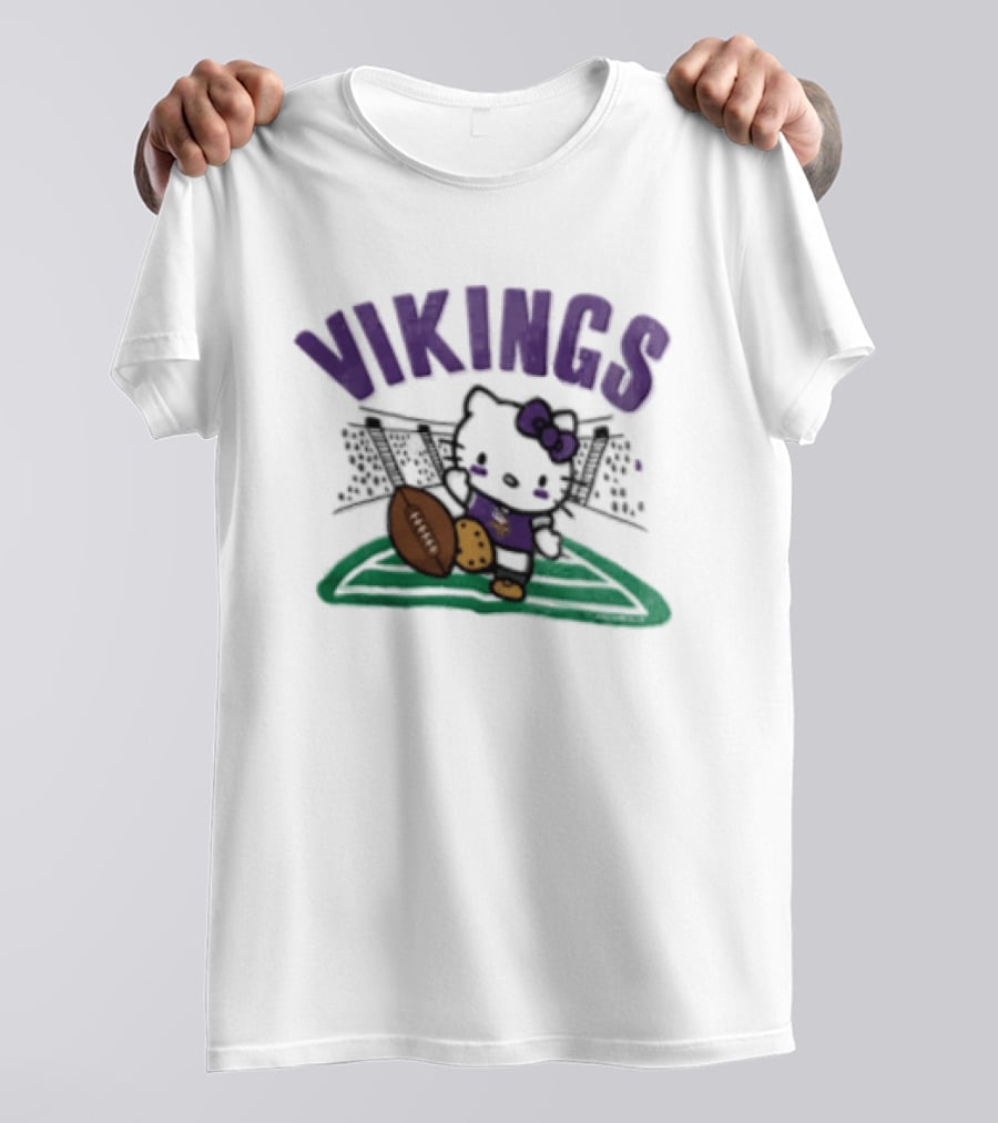 Hello Kitty Vikings Football Collaboration Kickoff T-Shirt