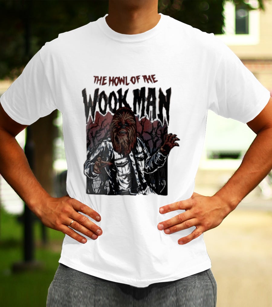 The Howl Of The Wook Man Chewbacca Werewolf Spooky Forest Horror Flannel Jacket T-Shirt