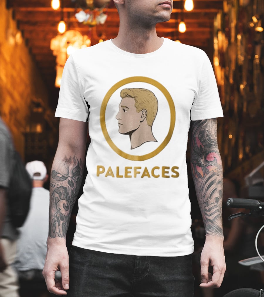Palefaces Blonde Profile Circular Frame Line T-Shirt