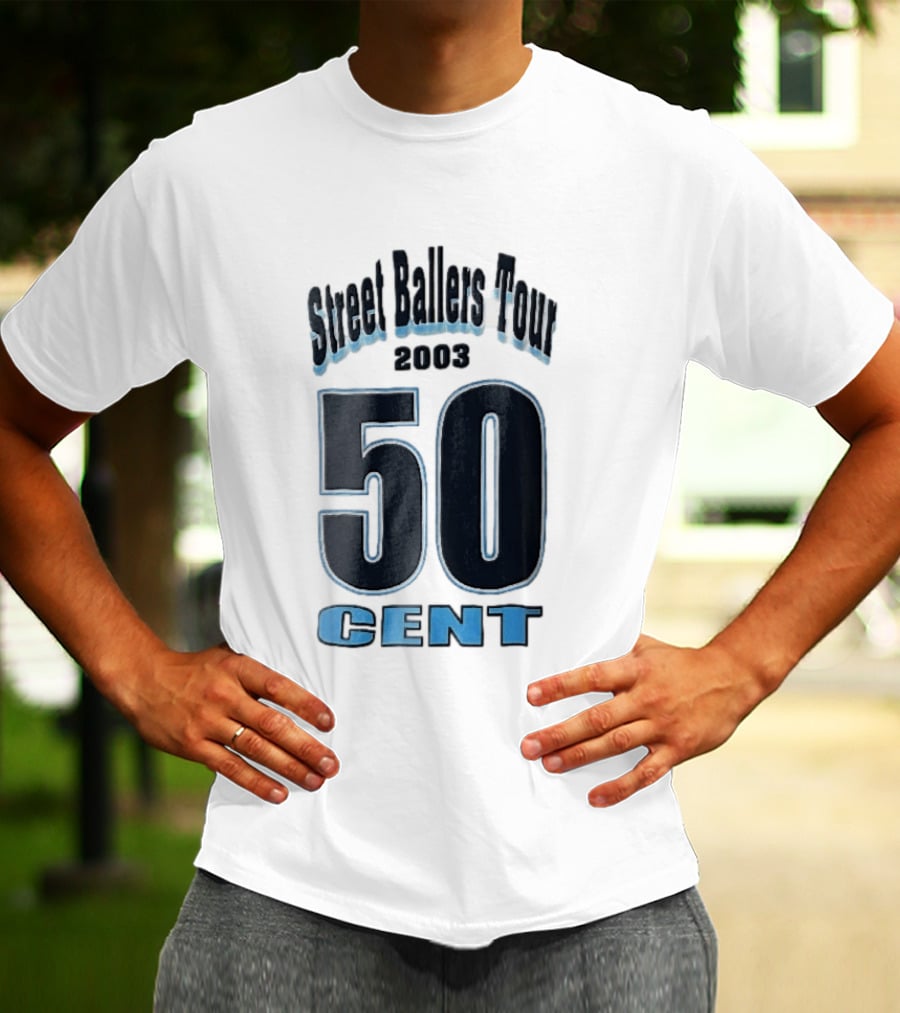 Street Ballers Tour 2003 50 Cent Jersey Number Blue T-Shirt