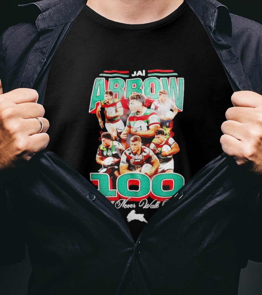 Jai Arrow 100 Games South Sydney Rabbitohs You'll Never Walk Alone T-Shirt