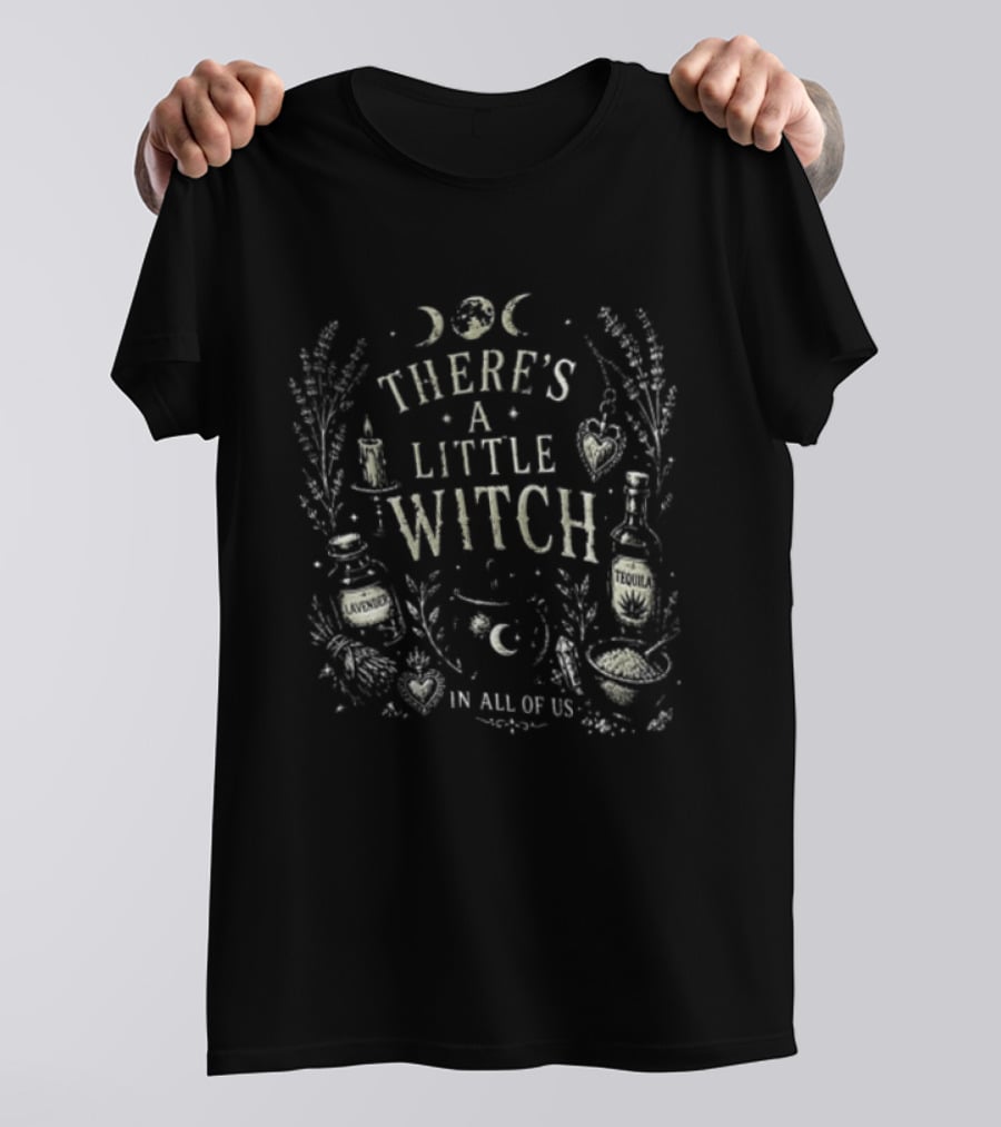 There's A Little Witch In All Of Us Moon And Candle Magic Potion T-Shirt