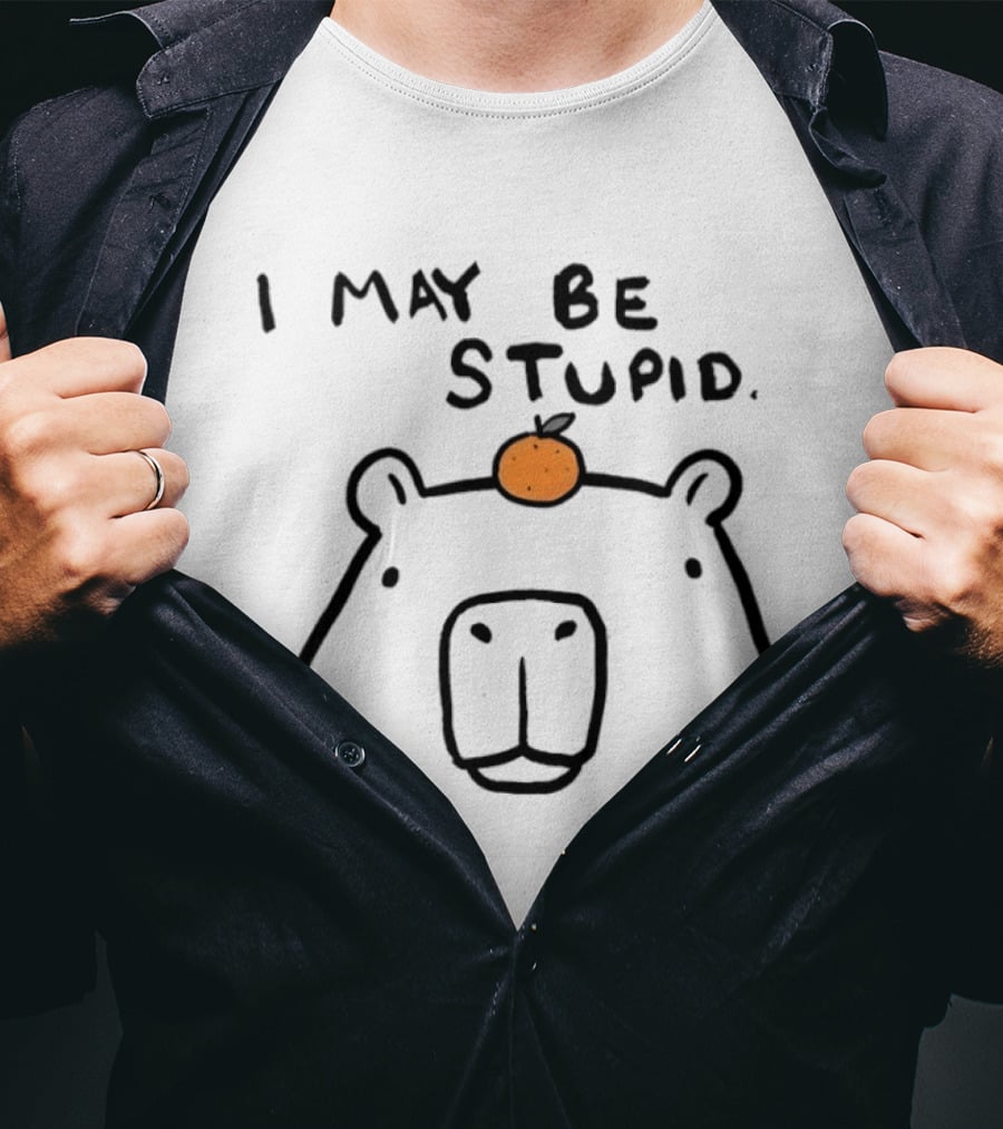 Capybara Orange I May Be Stupid T-Shirt