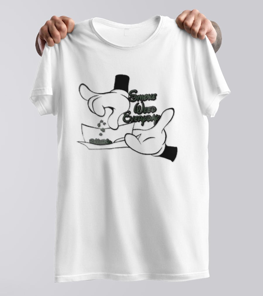 Cartoon Smoke Weed Everyday Gloved Hands Rolling Paper T-Shirt