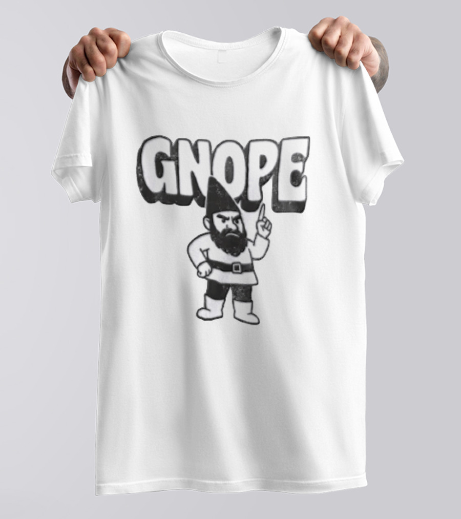 Grumpy Gnome Gnope Finger Wagging Humor T-Shirt