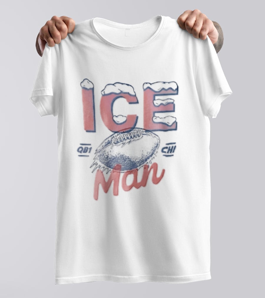 Ice Man QB1 CHI Football Sports Bold Red And Blue T-Shirt
