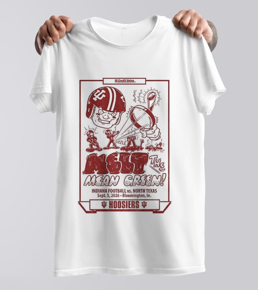 Indiana Hoosiers Melt The Mean Green Football Team Matchup Victory Scoreboard 1985 Season T-Shirt