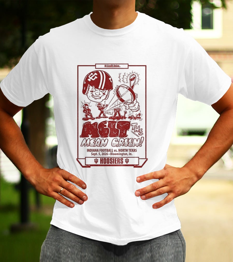 Indiana Hoosiers Melt The Mean Green Football Team Matchup Victory Scoreboard 1985 Season T-Shirt