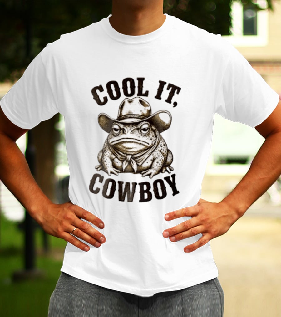 Cool It Cowboy Toad Wearing Hat T-Shirt