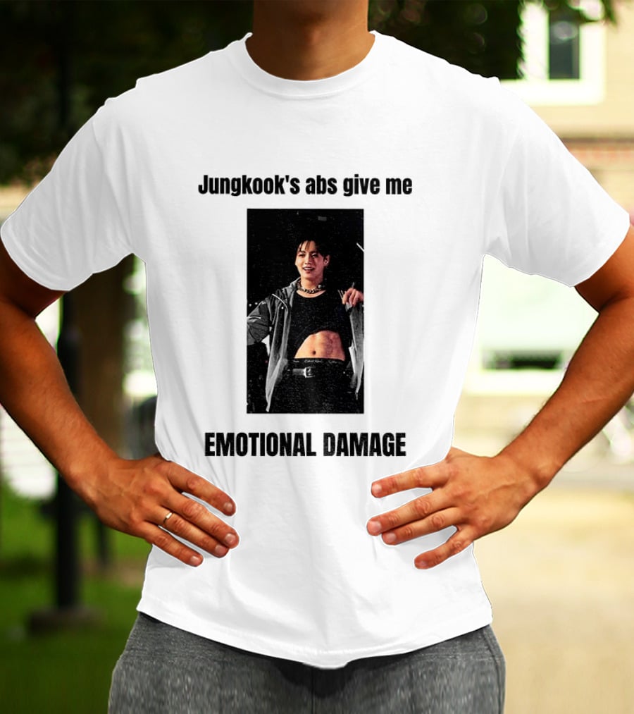 Jungkook's Abs Give Me Emotional Damage Fandom Trend T-Shirt