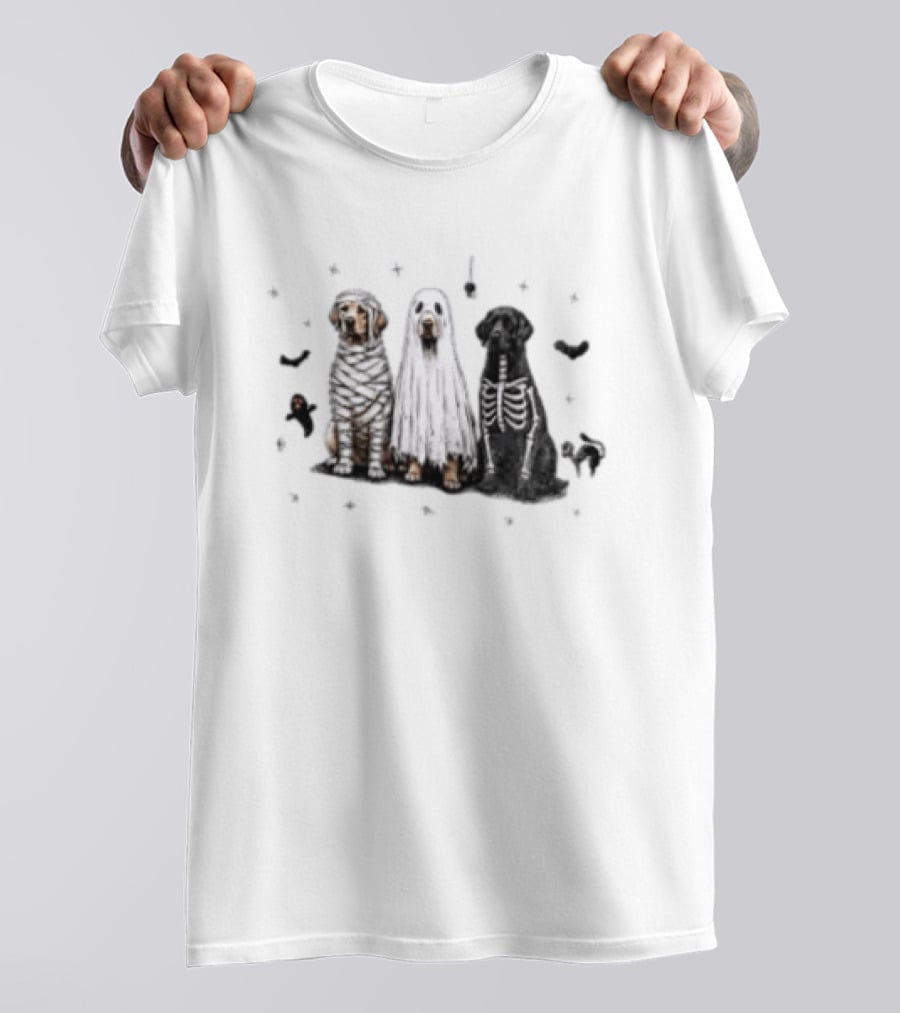Labrador Retriever Mummy Ghost Skeleton Halloween Costume Dogs T-Shirt