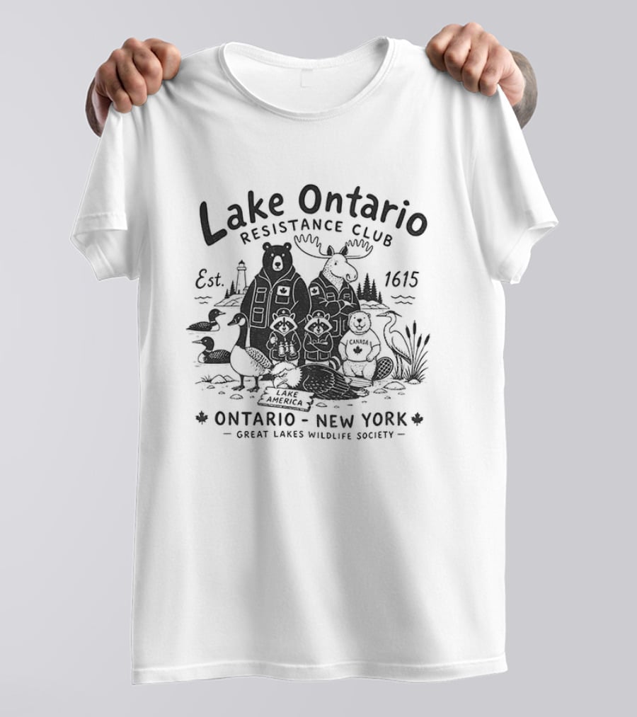 Lake Ontario Resistance Club Ontario New York Great Lakes Wildlife Society Est 1625 T-Shirt