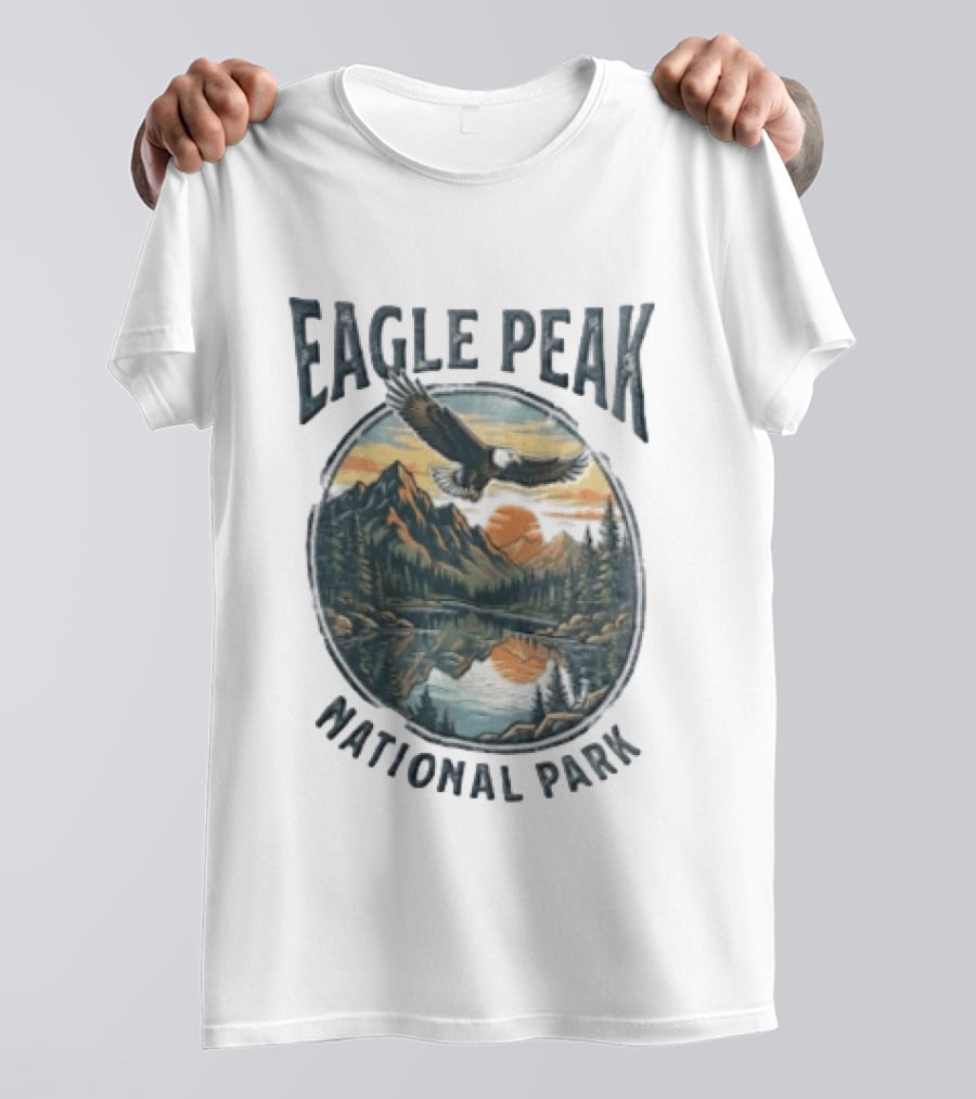 Eagle Peak National Park Eagle Mountains Lake Forest Sunset T-Shirt