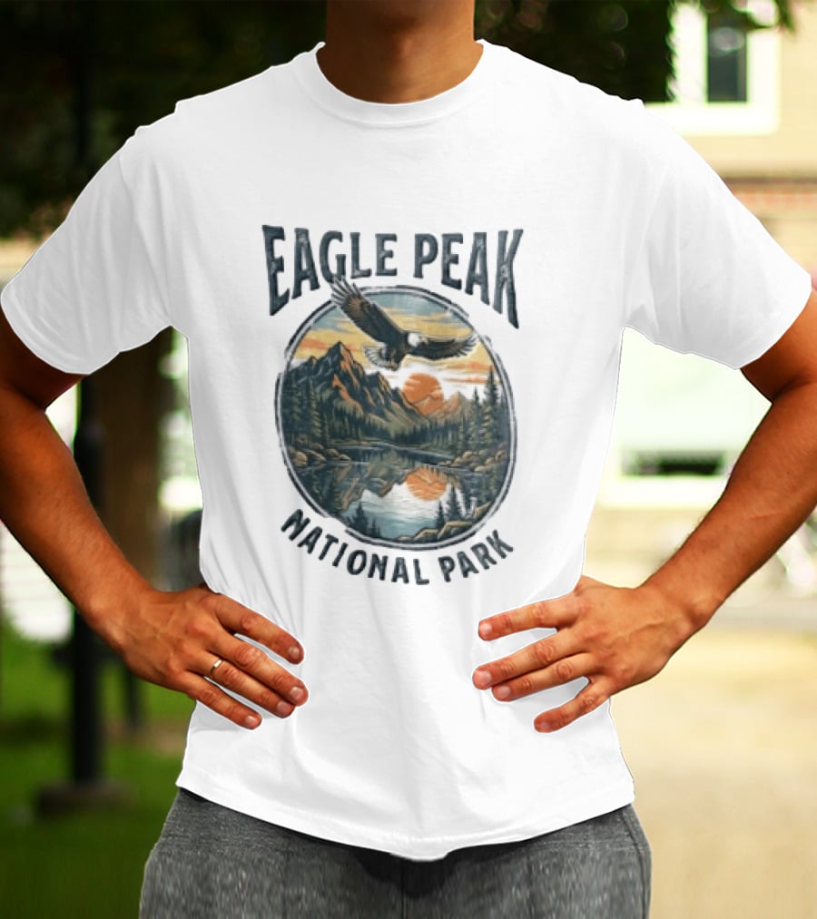 Eagle Peak National Park Eagle Mountains Lake Forest Sunset T-Shirt