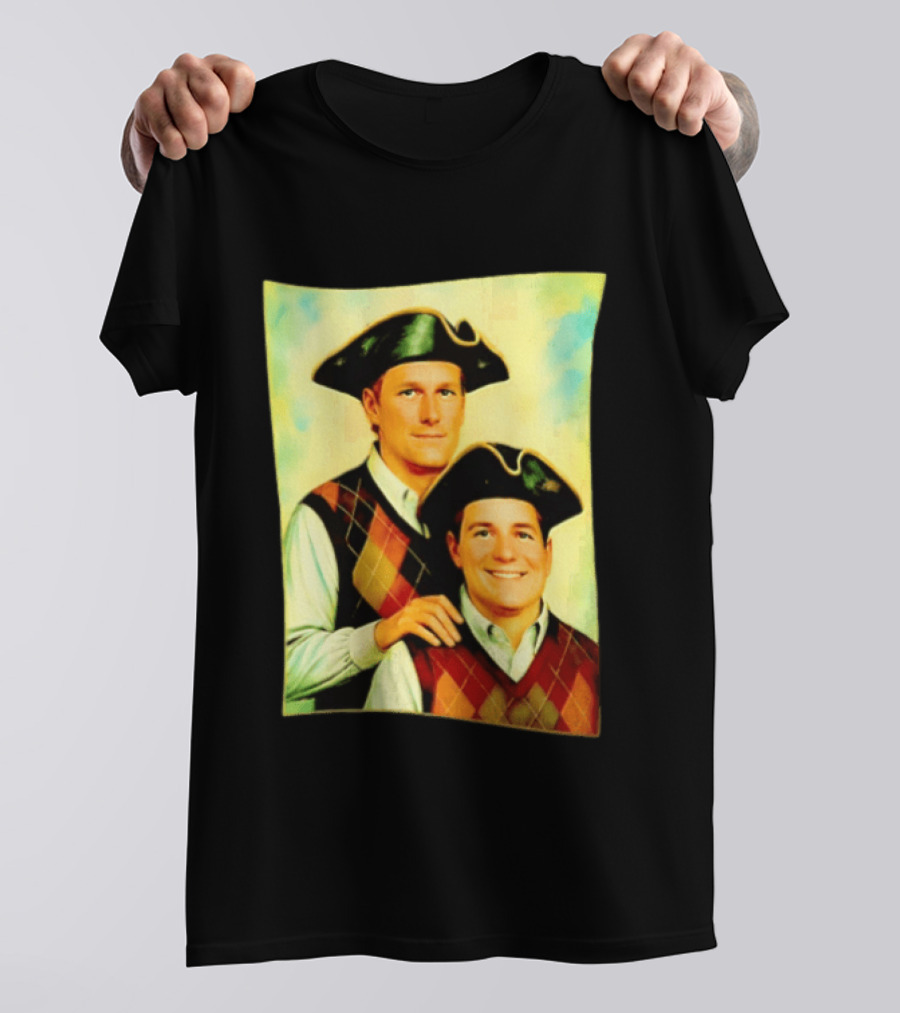 Bill Belichick Tom Brady New England Patriots Colonial Style Historical T-Shirt