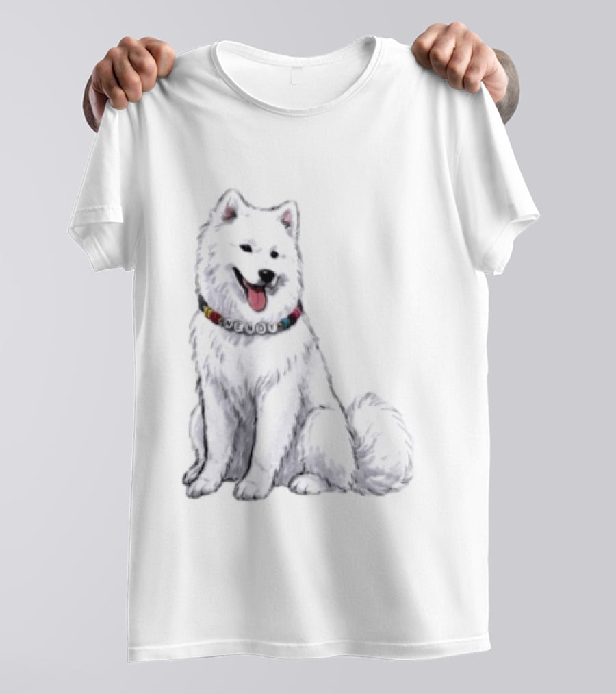 Wendy Kelce Swift Dog Collar Necklace Cute Samoyed T-Shirt