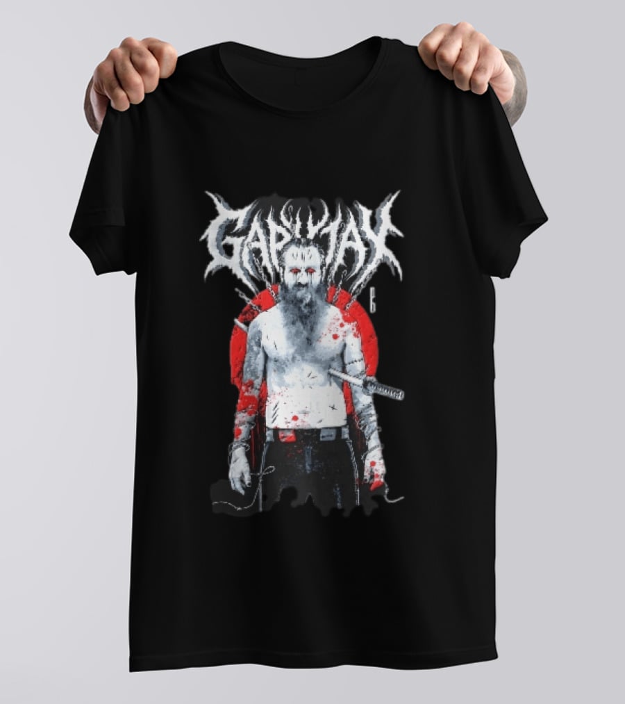 Gapjax Bloody Man Katana Sword Barbed Wire T-Shirt