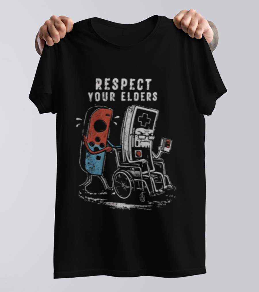 Respect Your Elders Retro Game Controllers T-Shirt