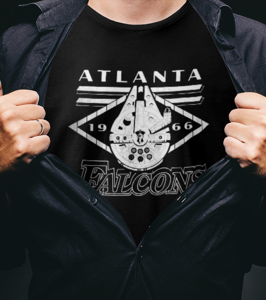 Atlanta Falcons 1966 Star Wars Millennium Falcon Diamond Frame T-Shirt