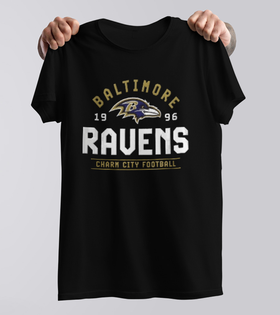 Baltimore Ravens Charm City Football 1996 Ravens Bird Head T-Shirt