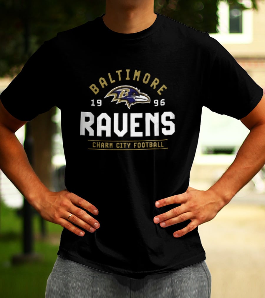 Baltimore Ravens Charm City Football 1996 Ravens Bird Head T-Shirt