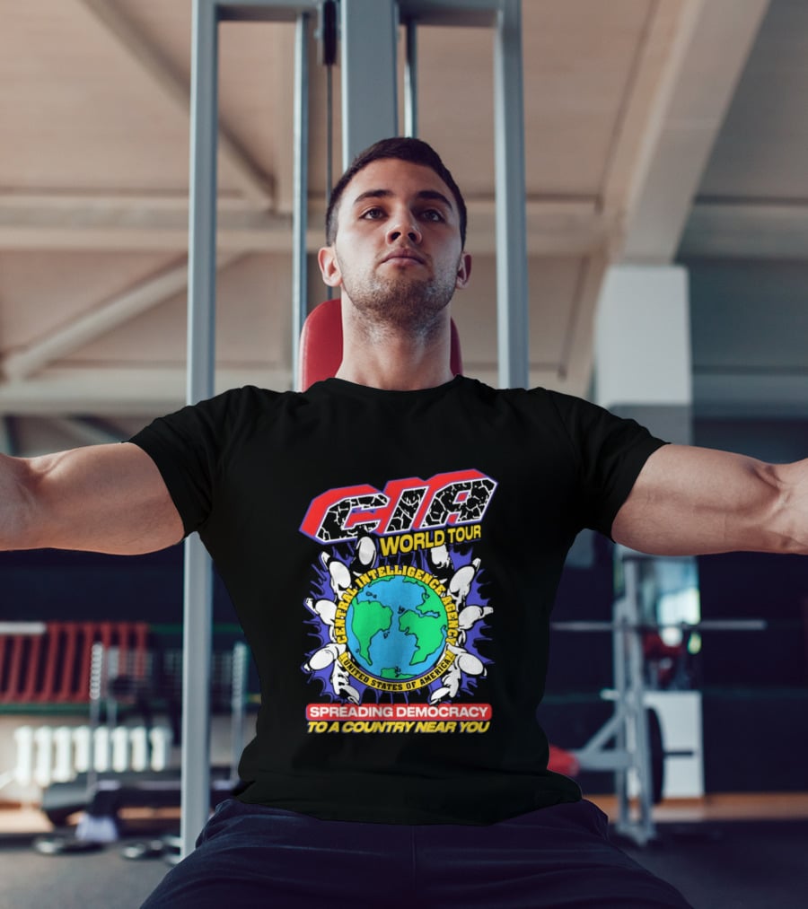 CIA World Tour Spreading Democracy To A Country Near You Earth Map T-Shirt