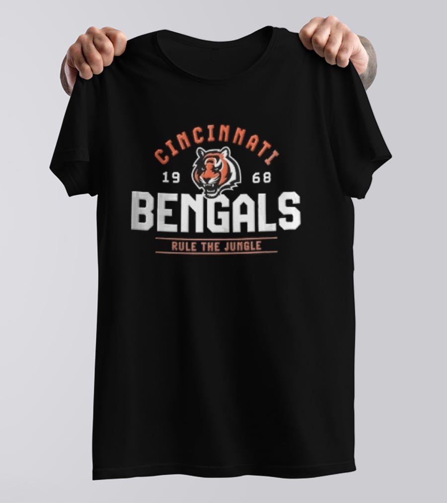 Cincinnati Bengals 1968 Rule The Jungle Tiger Head T-Shirt