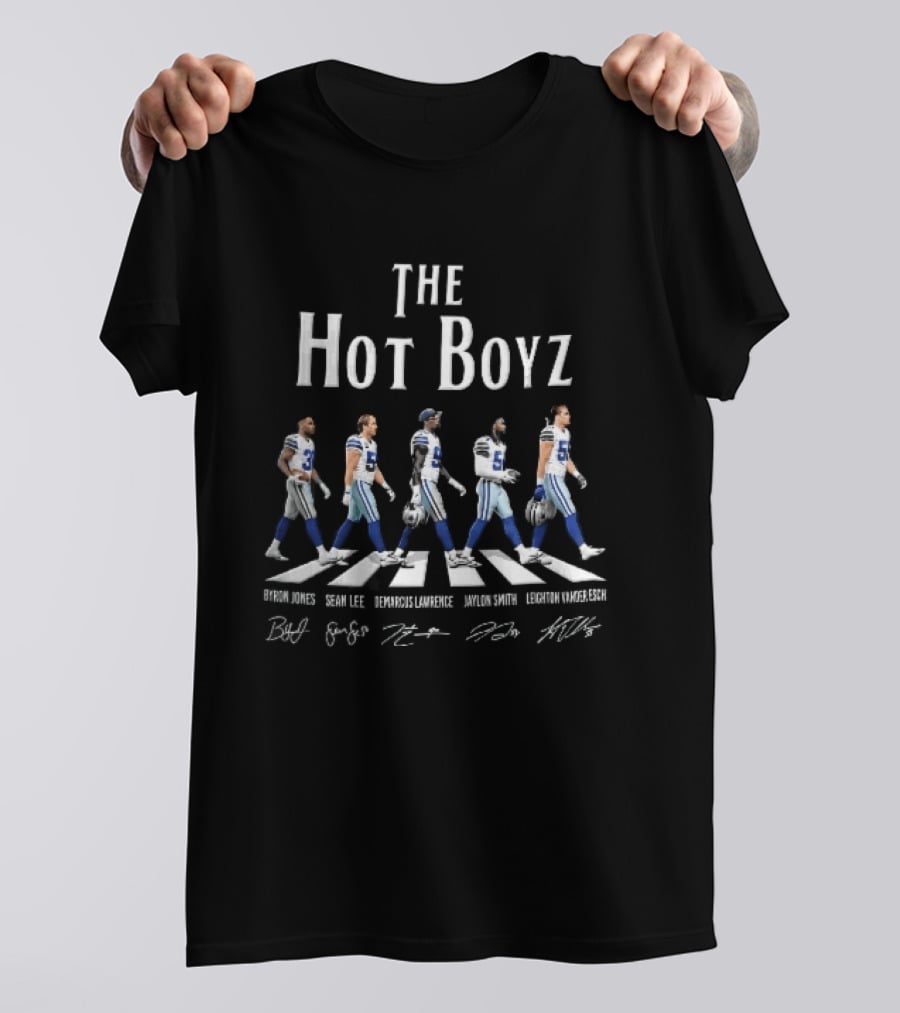 The Hot Boyz Dallas Cowboys Byron Jones Sean Lee Abbey Road Crosswalk Player Roster T-Shirt