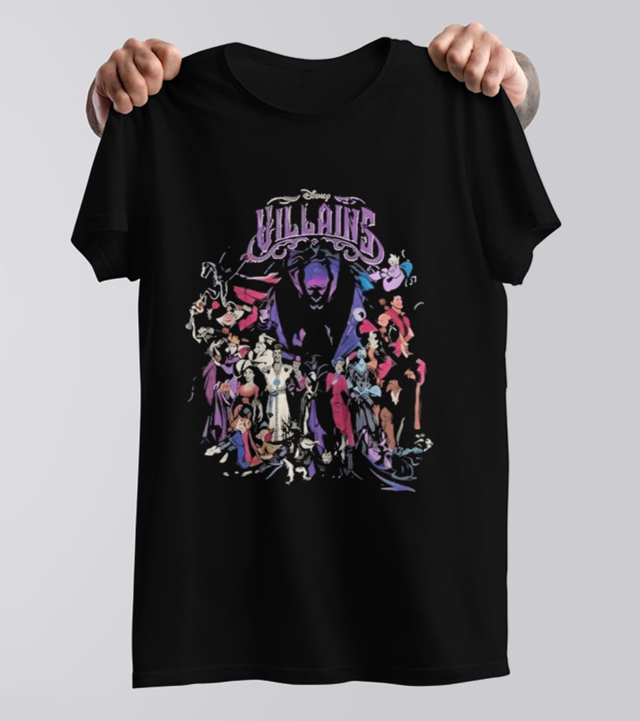 Disney Villains Assemble Purple Iconic Characters T-Shirt