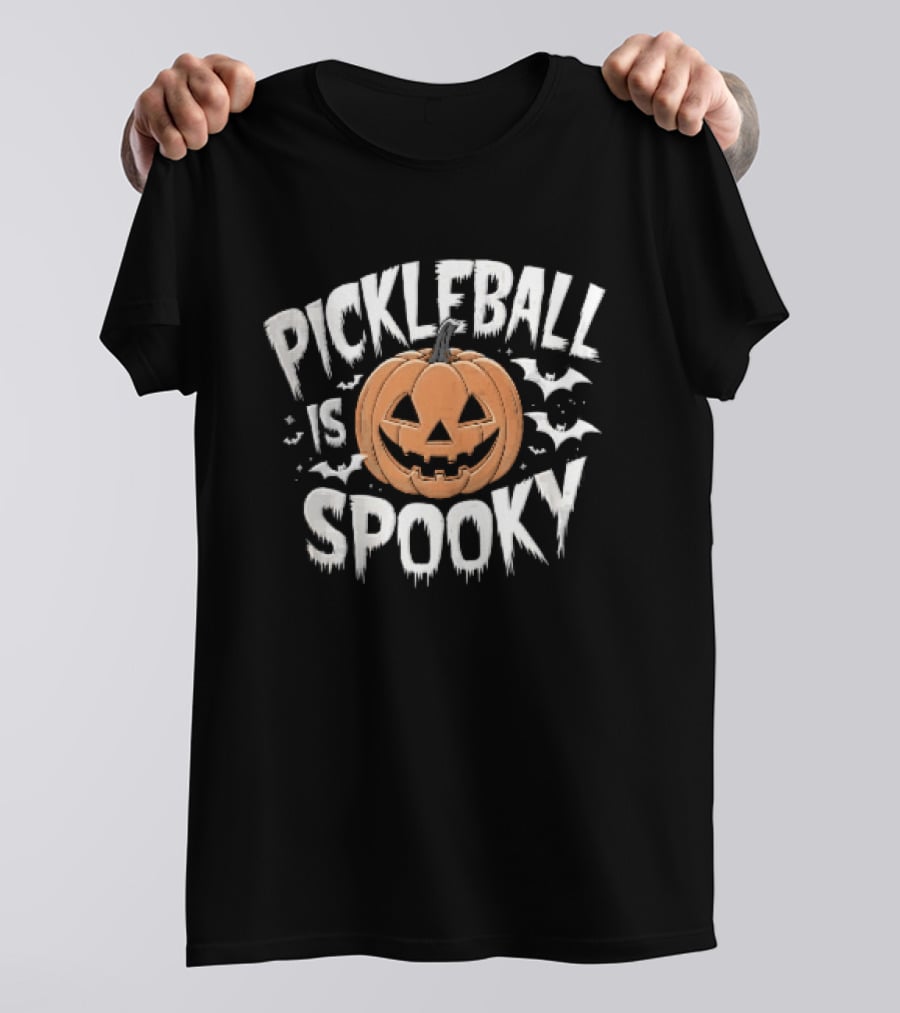 Pickleball Is Spooky Halloween Pumpkin Bat Fun T-Shirt
