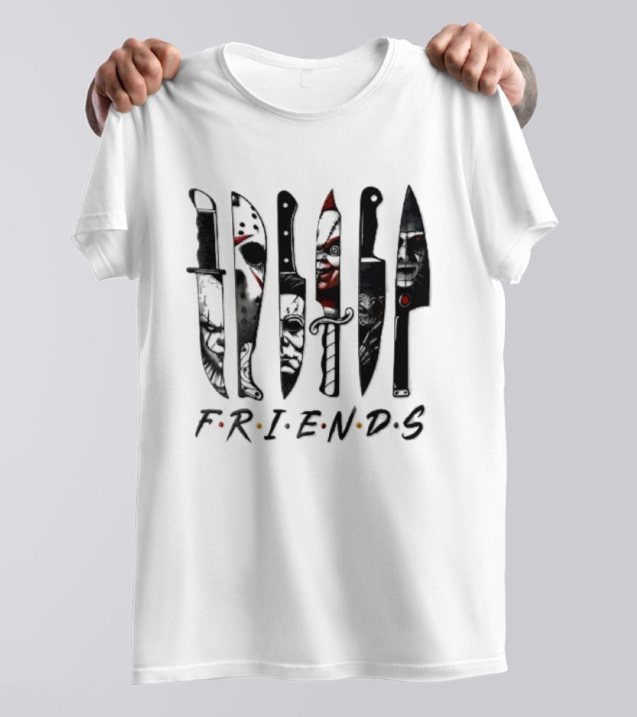 Friends Horror Movie Villains Knife Blades T-Shirt