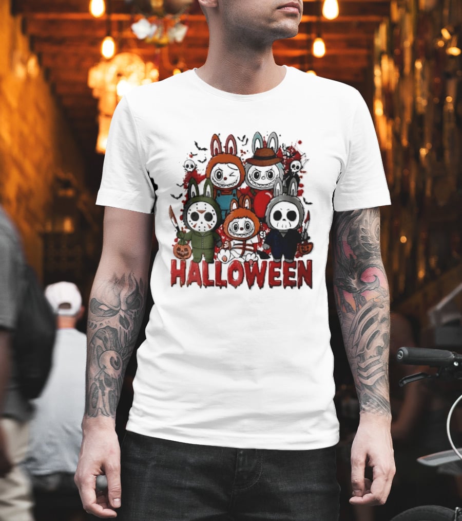 Halloween Cartoon Bunny Horror Characters Costumes Scary Masks T-Shirt