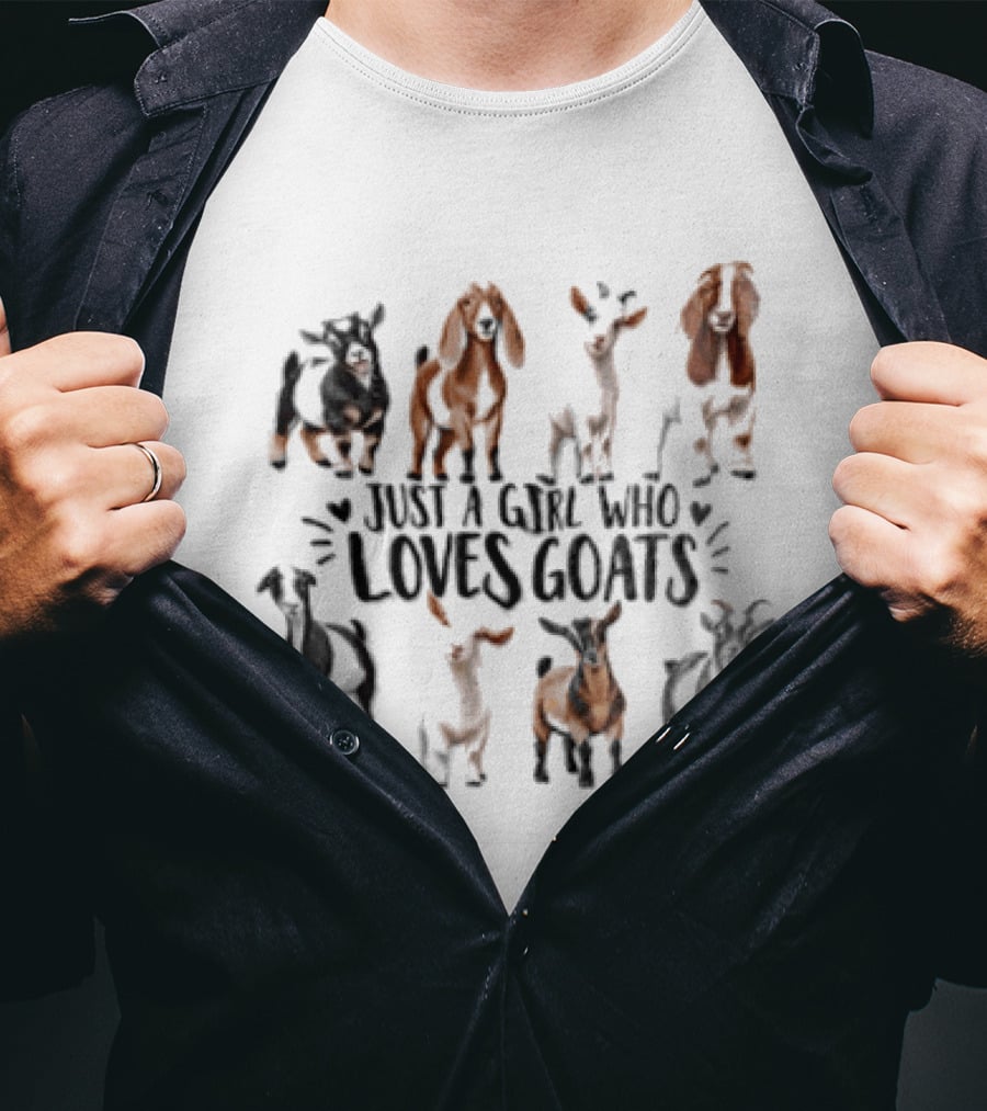 Just A Girl Who Loves Goats With Cute Goat Illustrations T-Shirt