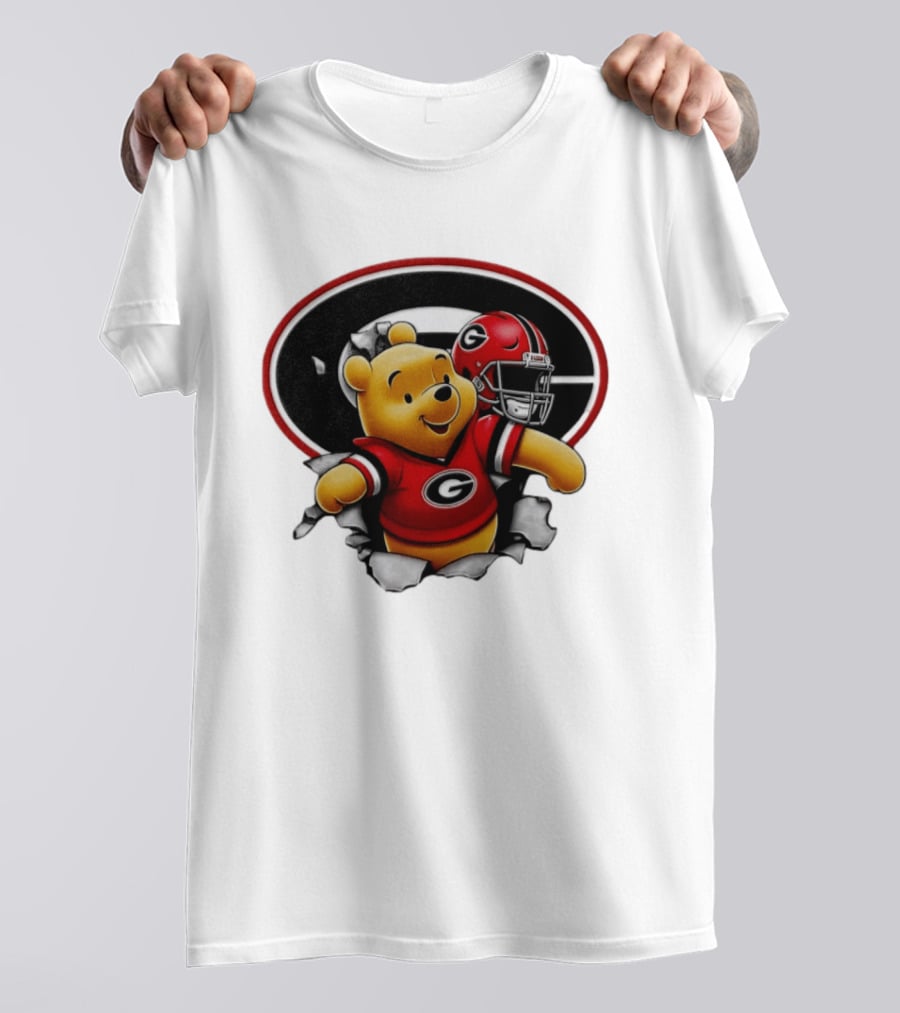 Winnie The Pooh Georgia Bulldogs Football Fan Gear T-Shirt