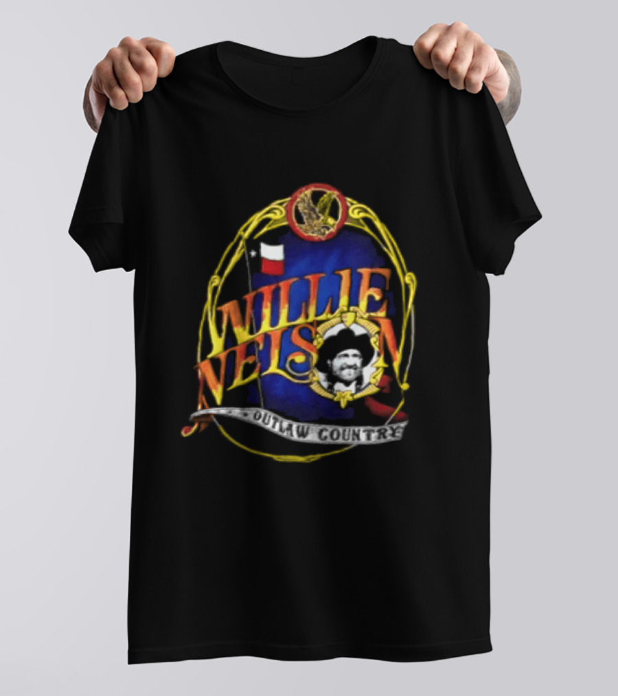 Willie Nelson Outlaw Texas Flag Eagle Country T-Shirt