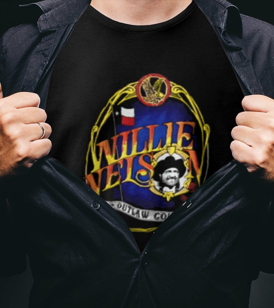 Willie Nelson Outlaw Texas Flag Eagle Country T-Shirt