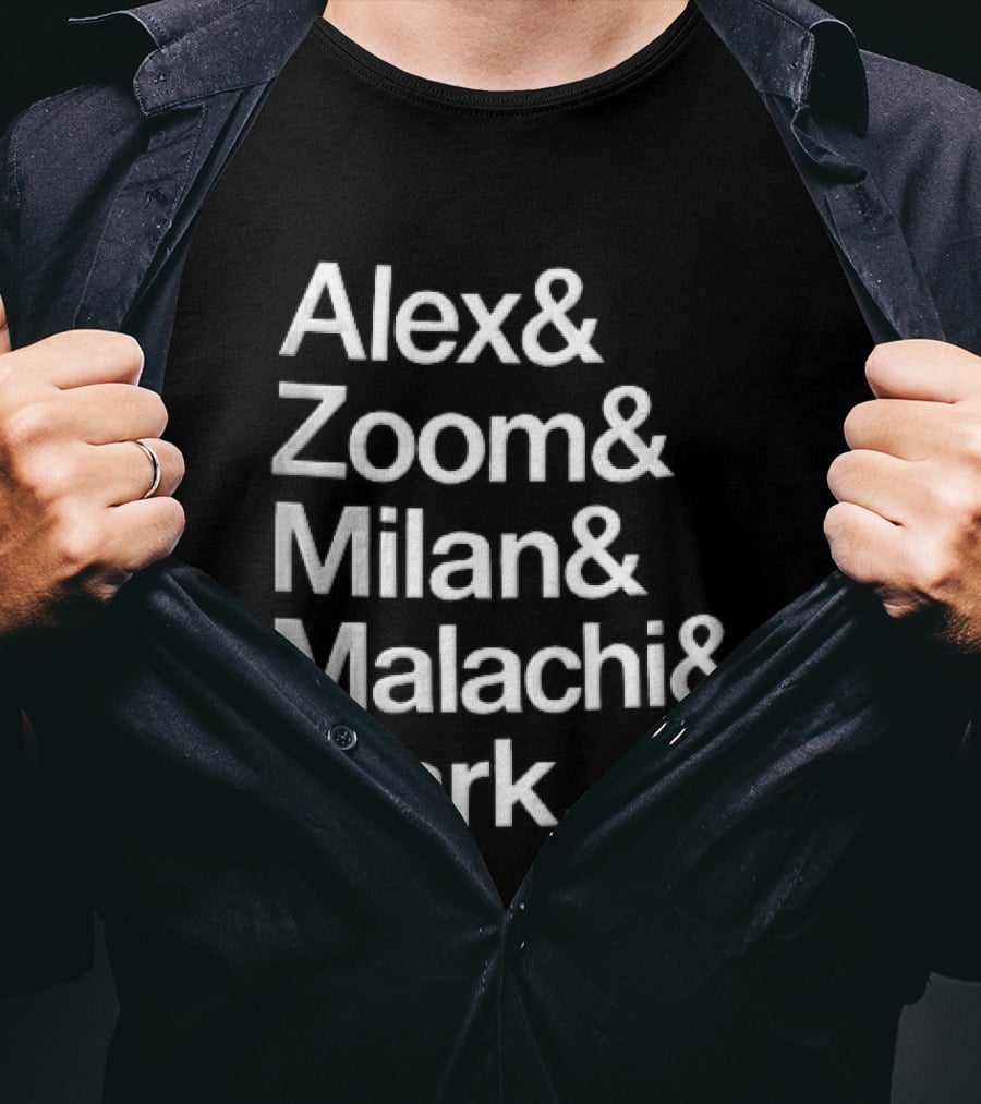 Alex Zoom Milan Malachi Mark Stacked White T-Shirt